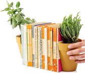 Bloempot boekhouder decoratieve plankverdeler met ruimte voor planten en vetplanten, boekensteunen, boekenrek, boekenrek voor rek, boekenhouder, bloempot, plantenpotten, plastic boekenhouder