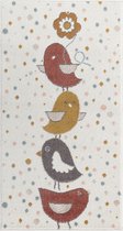 SURYA Tapis - Chambre Enfant, Tapis Enfant, Tapis de Jeu - Vogels PIOUPIOU - Moutarde/ Blauw/Marron - 80x150 cm