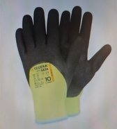 Handschoen Tegera 683a, Maat 10 Nitril High viz Geel Zwart