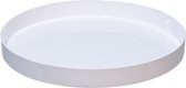 Othmar Decorations Plateau assiette à bougies - blanc - plastique - rond - D27 cm - Sous-verre à bougies