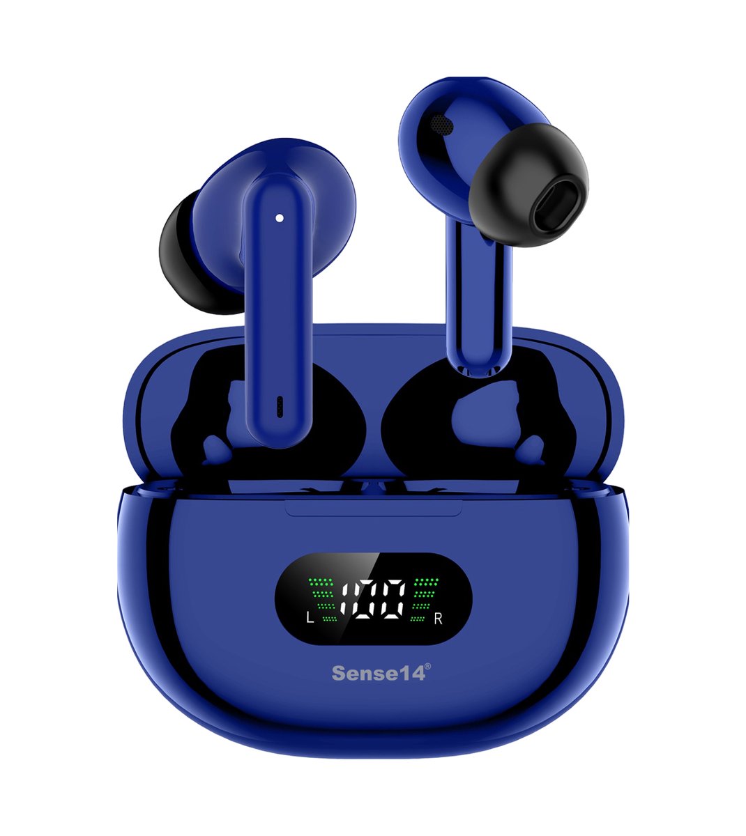 Sense14 J96 - Complete Draadloze Oordopjes - BLAUW - In-ear Oordopjes – Earbuds – Bluetooth Oortjes – Zweetbestendig – Draadloze Oortjes