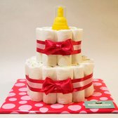 Pamper Cake - gâteau de couches - fille - 2 couches - rose - mousse lavante 29 couches taille 3