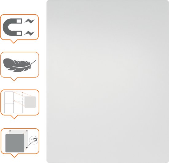Nobo whiteboard 45x60cm, magnetisch, frameloos, modulair