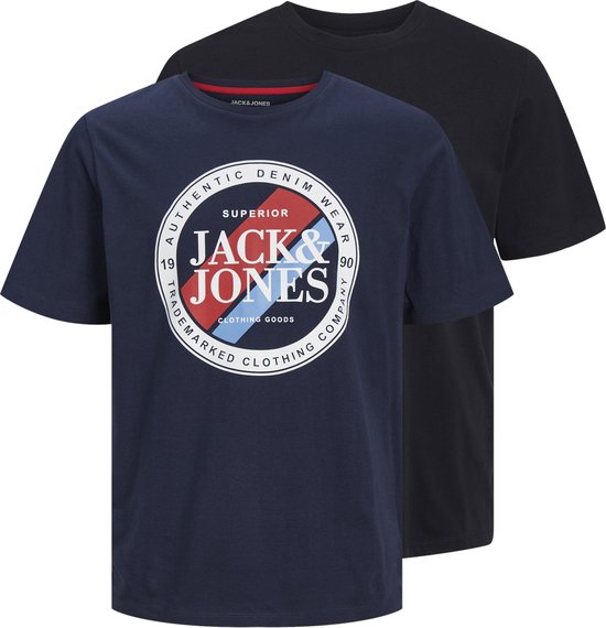 JACK&JONES PLUS JJLOYD & LOOF TEE SS CREW NECK 2PK PLS Heren T-shirt