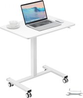 Laptoptafel in hoogte verstelbaar 713-1118 mm Notebooktafel Projectietafel Witte laptoptafel Oprolbaar 690 x 480 mm Mobiel bureau Onderhoudstafel Computerbureau Werkstation voor thuis, op kantoor