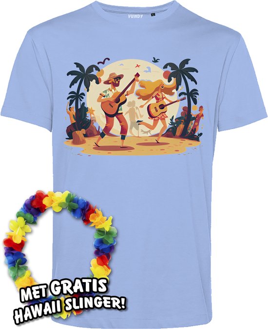 T-shirt Hippies Tropical | Toppers in Concert 2024 | Club Tropicana | Hawaii Shirt | Ibiza Kleding | Lichtblauw | maat 5XL