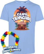 T-shirt Cabana | Toppers in Concert 2024 | Club Tropicana | Hawaii Shirt | Ibiza Kleding | Lichtblauw | maat 4XL