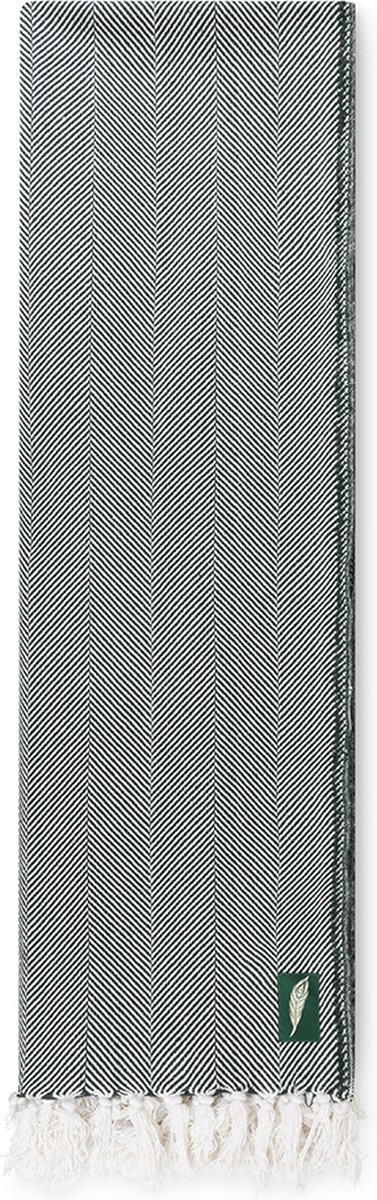 MindBaas - Yoga deken - Meditatie Deken - Wit/Groen - Eco - 120 x 190 cm (breedte x lengte) - Katoen van MindBaas — afbeelding 4