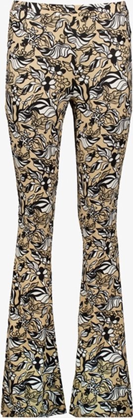 TwoDay dames flared broek beige met print - Maat XL