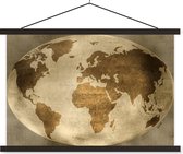 Affiche scolaire - Wereldkaart - Globe - Vintage - 90x60 cm