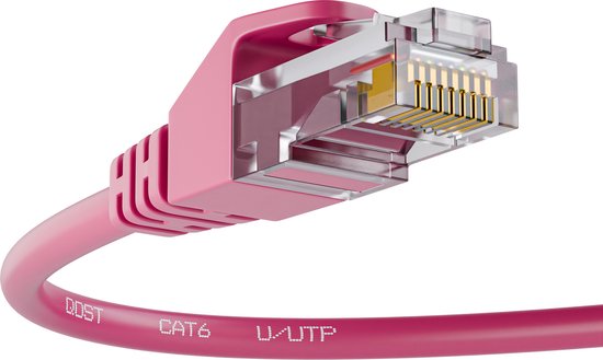 UBCPro - Câble Patch UTP CAT6 Rose 1,5M Avec Connecteurs RJ45