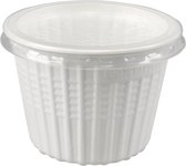 Snack Réutilisable - Gobelets Thermo , PP 350 ml Ø 60 mm - blanc - avec couvercle transparent (25 pièces)