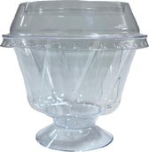 Dessertcup, ijscoupe op voet met deksel, 150ml, Ø95mm, transparant - 50 stuks