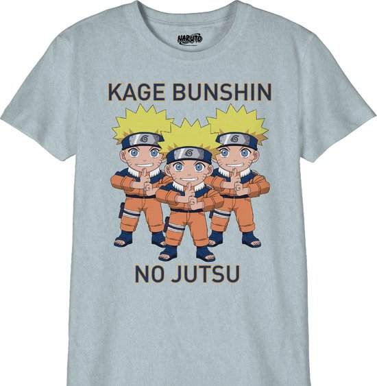 Naruto - Kage Bunshin No Jutsu - Grijs Kid T-Shirt - 10 jaar