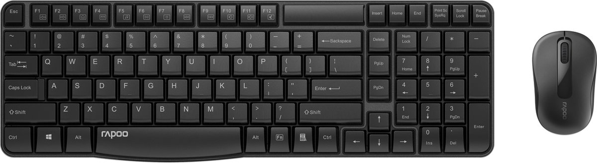 X1800S Toetsenbord + Muis Comboset, draadloos, AZERTY(BE), Zwart