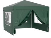 Tente de fête pliable - Tente pliante - Tente de fête pliable avec parois latérales - 300 x 300 x 260 cm - 7,7 kg - Vert