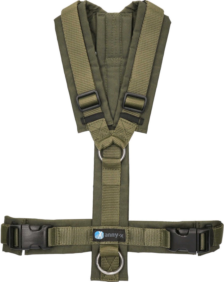 Bol.com AnnyX Hondentuig - FUN - Y-tuig - Olijfgroen - maat S - Borstomvang 52-64cm - Gewicht hond 9 -19 kg aanbieding