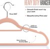 Hoogwaardige fluwelen antisliphangers - Slipvaste en duurzame fluwelen hangers met stropdashouder - Sterk genoeg voor jassen en truien (Roze, 50 stuks)