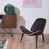 Crossover Retail® - Fauteuil - Leer - Minimalist Modern - Handgestikt - Relaxstoel - RelaxFauteuil - Lounge stoel - Walnoot