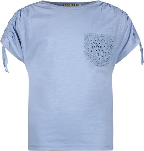 Like Flo - T-shirt Grace ijsblauw - Ice Blue - Maat 104