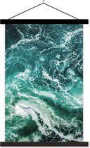 Porte-affiche avec affiche - Affiche scolaire - Océan - Water - Mer - Luxe - Vert - Turquoise - 60x90 cm - Lattes noires