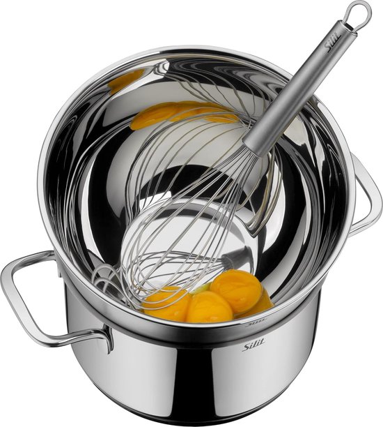 Silit Küchenschüssel-Set 3-teilig, Edelstahlschüsseln, multifunktional als Rührschüssel Edelstahl, Salatschüssel, Servierschüssel, stapelbar : Silit