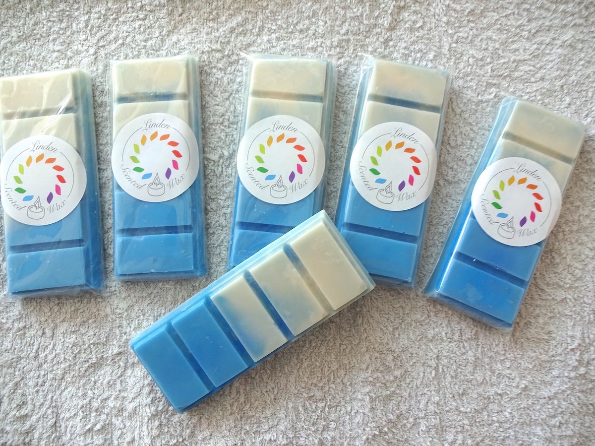 Linden Waxmelts HIMALAYAN CEDAR & JASMINE waxmelt geur - Linden - handgemaakt - 100% sojawax - aromatic - voor geurbrander - huisparfum blauw wit