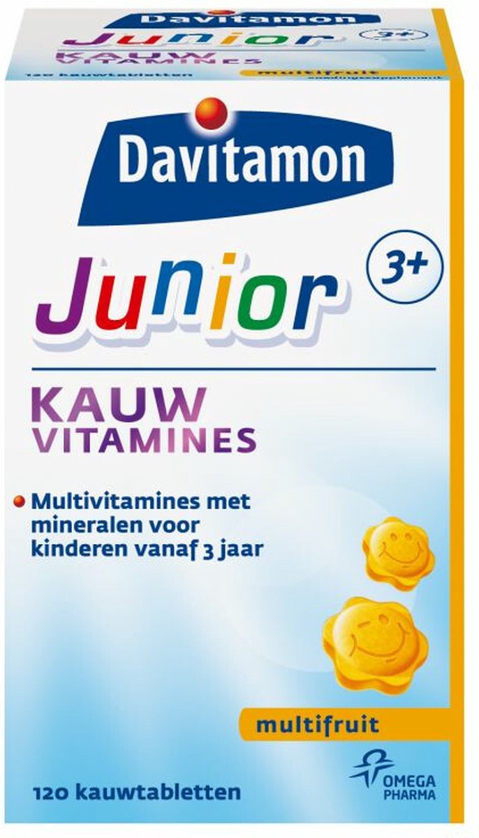 Davitamon - Junior 3+ Multivruchten - 4 x 120 kauwtabletten - Voordeelverpakking