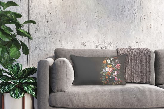 Coussins Coussins décoratifs - Oreillers Salon - 50x30 cm - Maîtres anciens - Art - Vase avec fleurs - Jan Davidsz de Heem