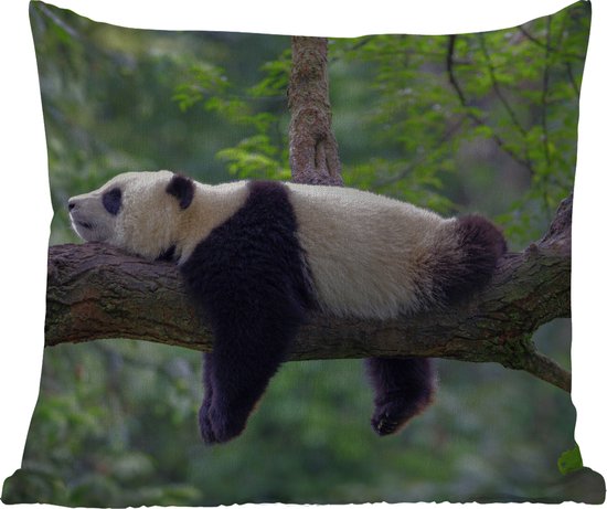 Buitenkussen Weerbestendig - Panda - Boom - Dieren - Natuur - 50x50 cm