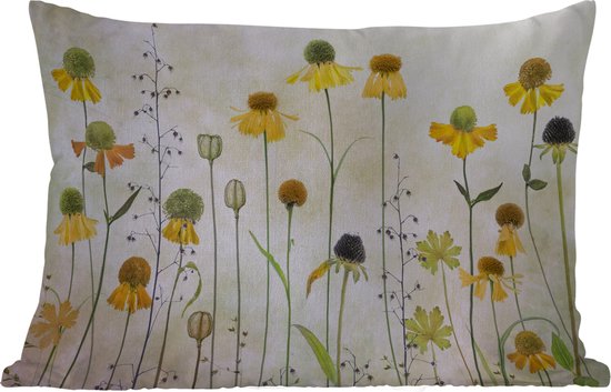 Buitenkussens - Stilleven - Olieverf - Planten - 60x40 cm - Weerbestendig