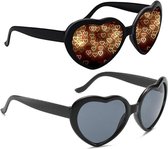 Festival zonnebril - hartjes effect - festival accessoire - spacebril