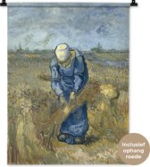 Wandkleed Vincent van Gogh 2 - De schovenbindster (naar Millet) - Schilderij van Vincent van Gogh Wandkleed katoen 60x80 cm - Wandtapijt met foto