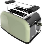 Broodrooster Retro – Toaster Met Kruimellade 850W - Tosti Apparaat & Tosti Ijzer Alternatief - Korte en Brede Sleuf – Automatische Uitschakeling – Groen