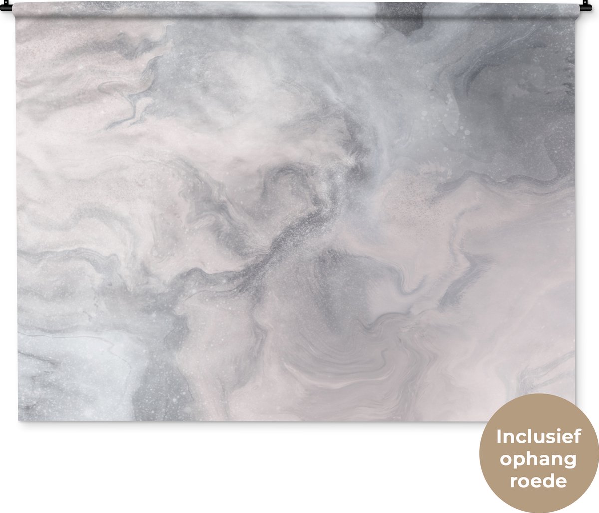 Wandkleed - Wanddoek - Wolken - Abstract - Verf - 180x135 cm - Wandtapijt