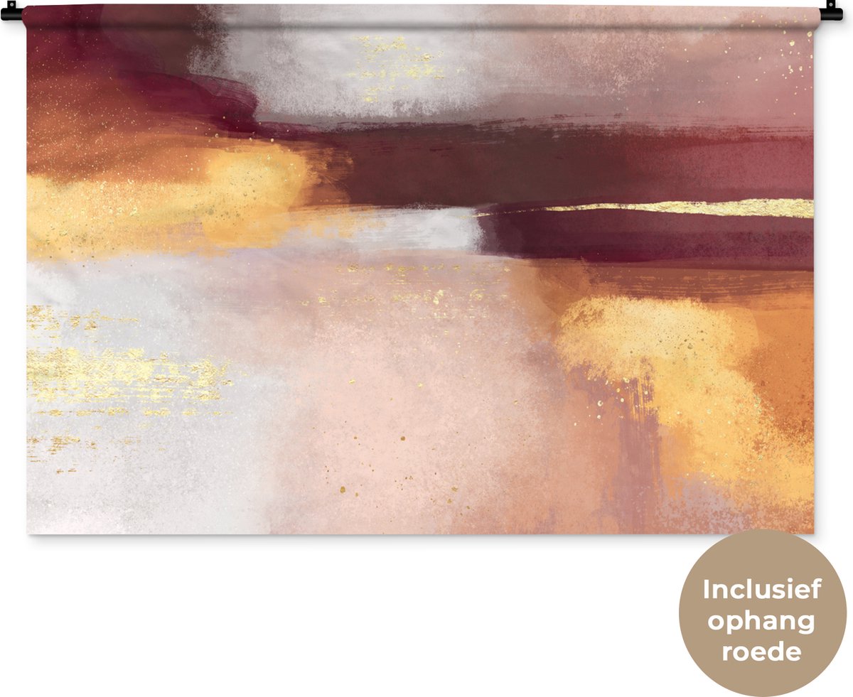 Wandkleed - Wanddoek - Verf - Abstract - Pastel - 150x100 cm - Wandtapijt