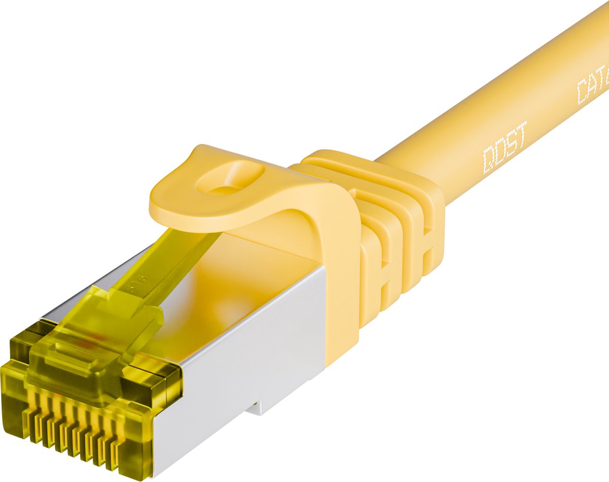 Qost - CAT7 10G internetkabel - SFTP PIMF - 10 Gbps / 500 MHz - 100% koper - RJ45 Connectoren - Patchkabel / Netwerkkabel - 2 meter - Geel