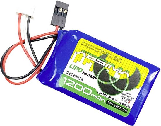 Absima LiPo accupack 7.4 V 1200 mAh Aantal cellen: 2 Softcase JR/Futaba