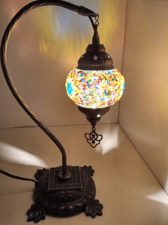 Oriental Gloss - Lampe Mosaïque Faite Main - Lampe Cygne 35cm - Multicolore