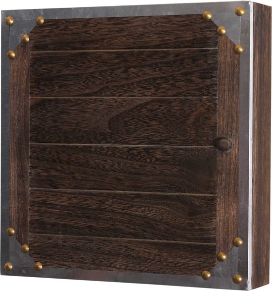 Sleutelkastje Virginia, houten sleutelkastje, shabby-look vintage 27x27x6cm ~ bruin