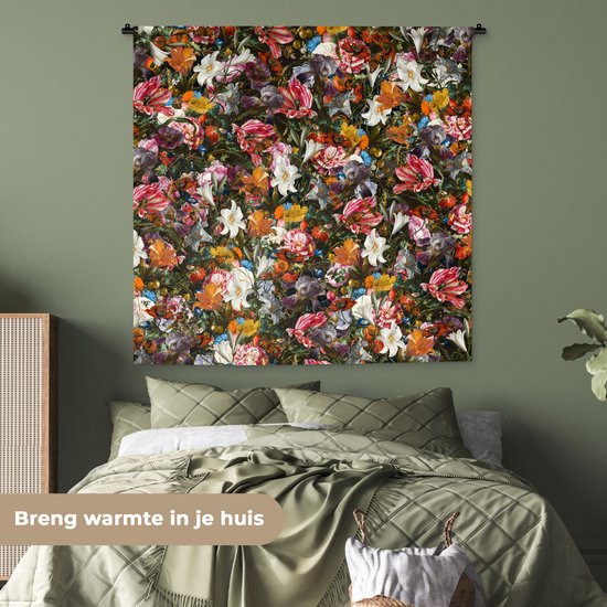 Tapisserie - Tapisserie - Fleurs - Papillon - Design - Art - Abstrait - Peinture - Maîtres anciens - 150x150 cm - Tapisserie