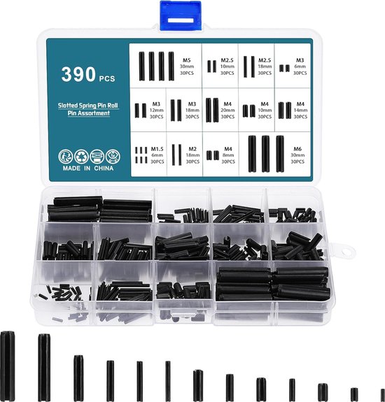 Machining Pin Machining Slotted Pin Set Cimeton 416Pcs Metric Assortment Set, M1.5 M2 ...