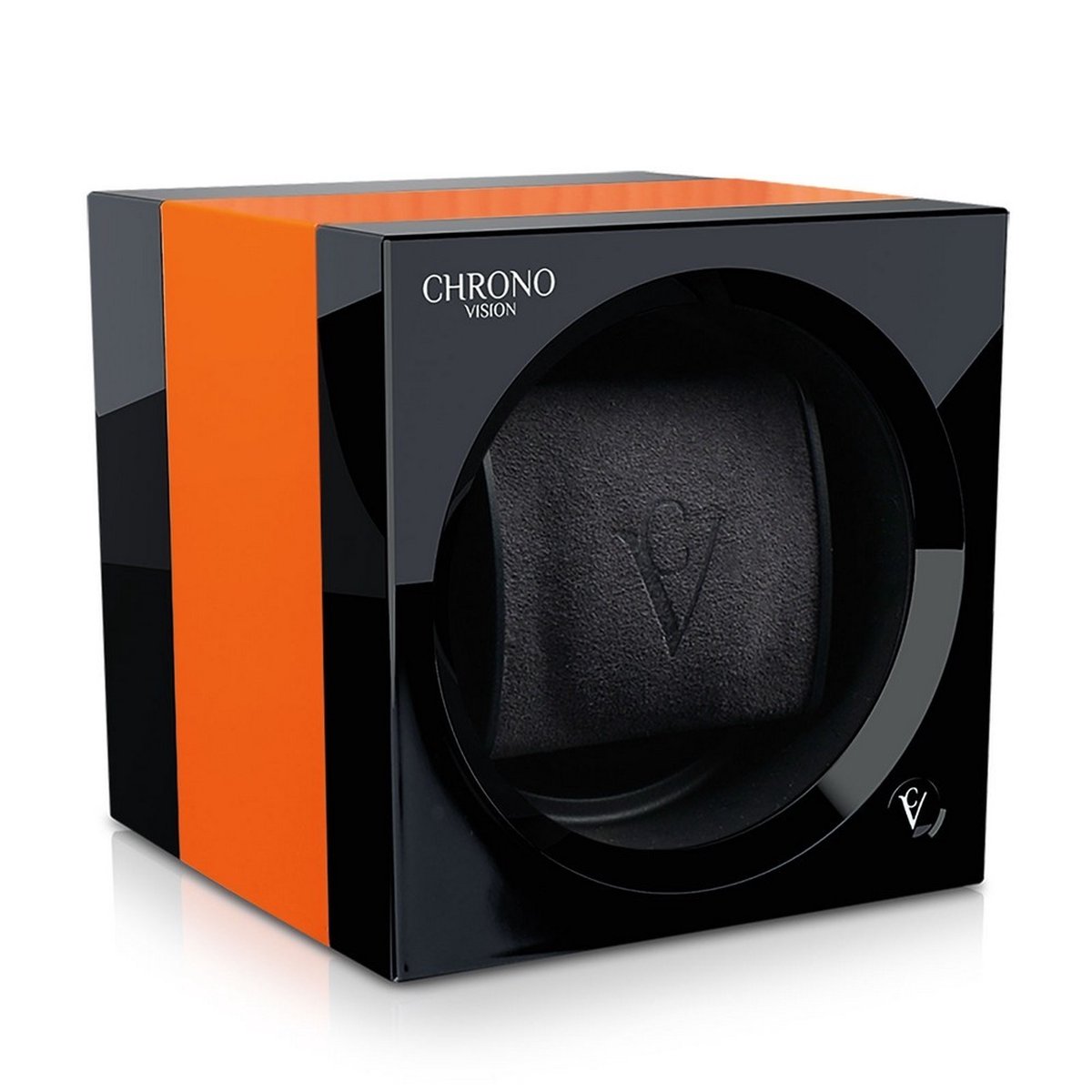 Chronovision - 70050-101.26.11 - Horloge oproller - One - zwart Hochglanz oranje eloxiert