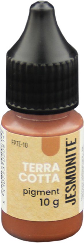 Jesmonite pigment 10g terracotta kleur voor creatieve projecten.
