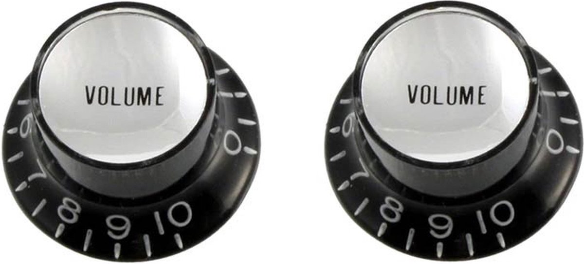 Allparts PK0184023 Reflector Knoppen voor Volume - Zwart, Set van 2