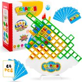 Tetra Tower Game Balance - Jouets Montessori - Tetris Tower Game - Jeu d'équilibre - Jouets Éducatif - Ensemble de construction - Tiktok - 64 pièces