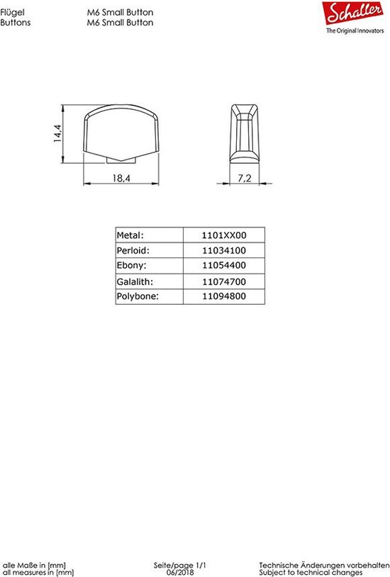 Mécaniques guitare Schaller 0402200136 M6 mini chrome