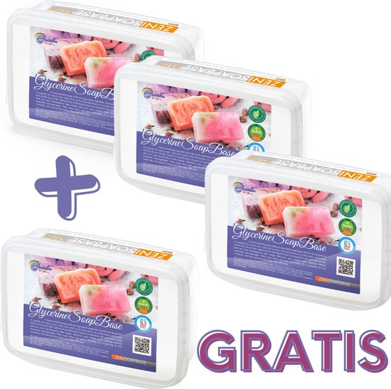 3KG+1KG GRATIS Zweetvrij – Witte Gietzeep, SLS en Palmolie vrije - Glycerine Zeep basis - ZelfZeepMaken - ArinKaSoap