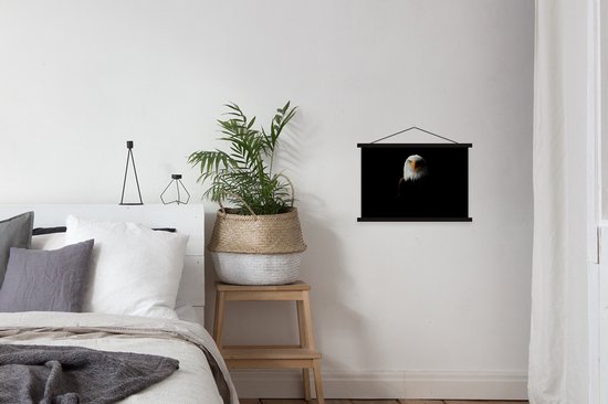 Support pour affiches avec affiche 60 x 40 cm - Affiche scolaire - Aigle - Vogel - Zwart - Affiche textile - Lattes noires