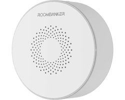 RoomBanker Indoor Siren SI1 – met instelbaar volume: 85 dB / 95 dB / 105 dB – Instelbare alarmduur: 1s ~ 15min (standaard 90s) – ultra langeafstandscommunicatie tot 1900m – Moet werken met RoomBanker PICO of Station hub.